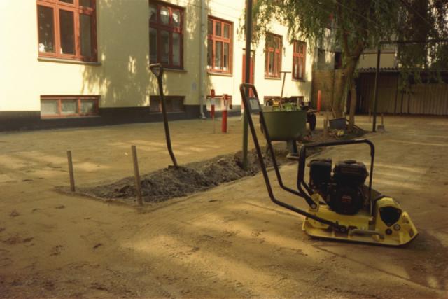 Gruset er nu planeret og komprimeret